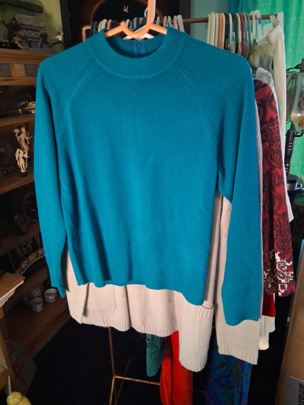 Women's Teal Crewneck Sweater - Unbranded